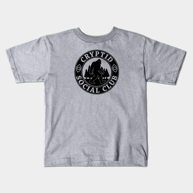 Cryptid Social Club - Monochrome Kids T-Shirt by hya_bm